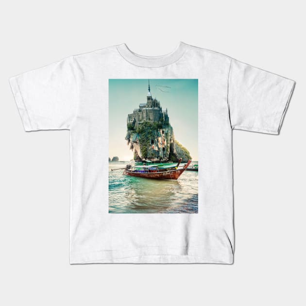 Sea Castle Kids T-Shirt by sherifarts